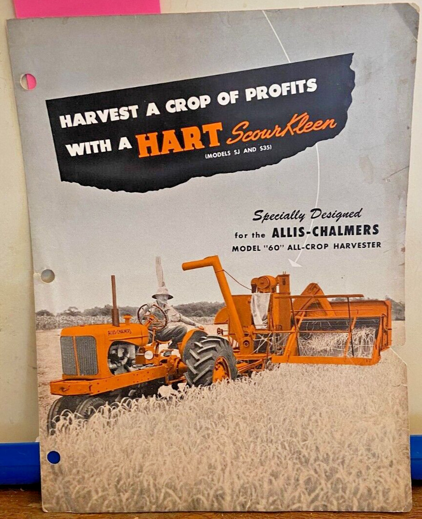 Hart Scour Kleen Allis-Chalmers Model 60 All Crop Harvester Sales Brochure 1950