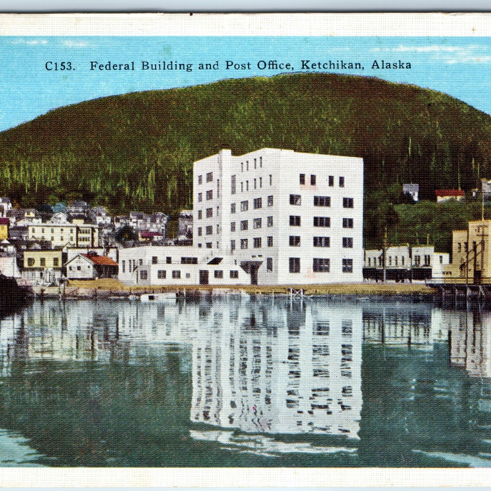 c1920s Ketchikan, AK Federal Government Buildings Post Office Downtown PC A245