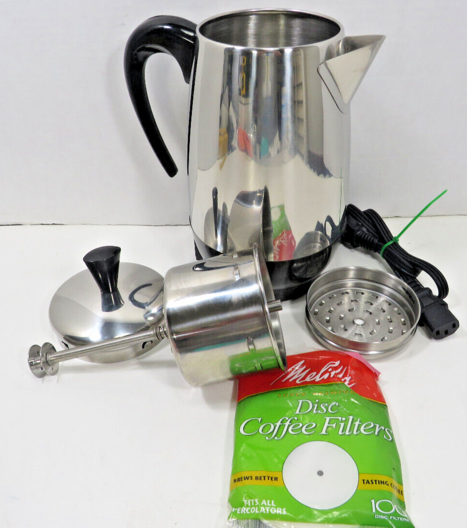Farberware Superfast FCP280 Stainless Steel Coffee Pot Percolator 2-8 Cup TESTED