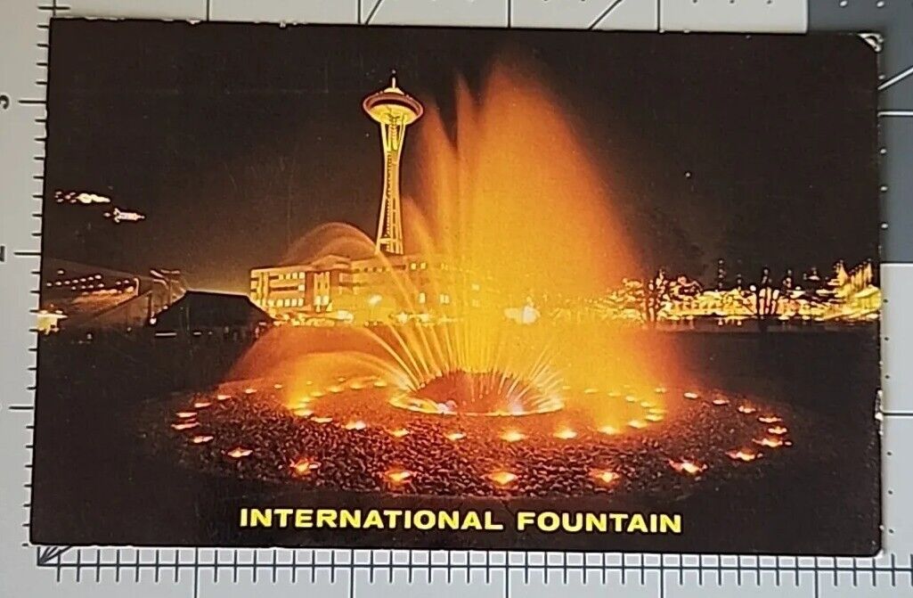 Vintage Postcard - 1962 Seattle World\'s Fair Internatiomal Fountain At Night