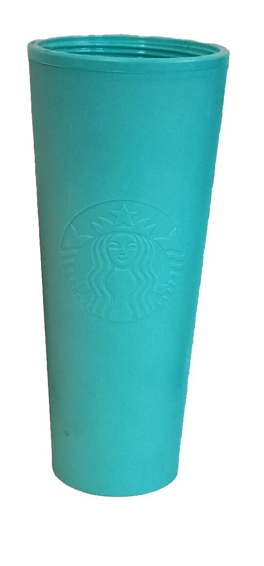 Rare Starbucks Matte Tiffany Blue Green Soft Touch 24oz Tumbler No Straw No Top