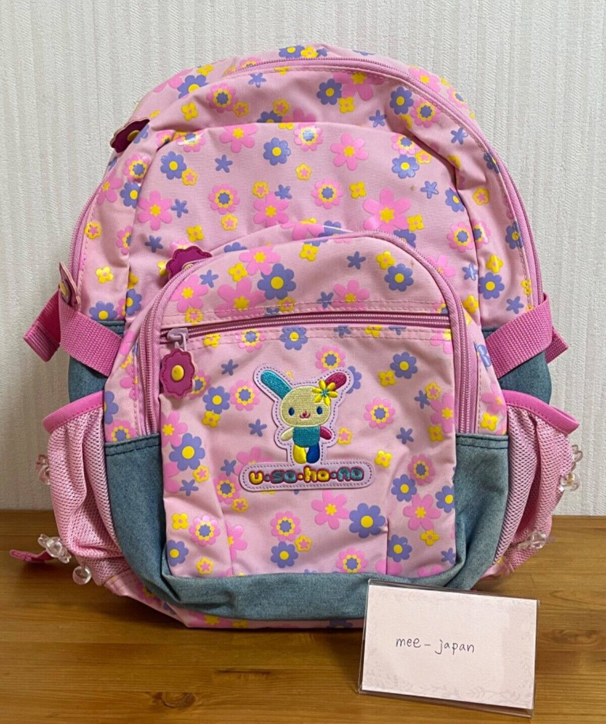Sanrio Usahana Backpack School Bag 2004 Pink Flower Kids kawaii Japan