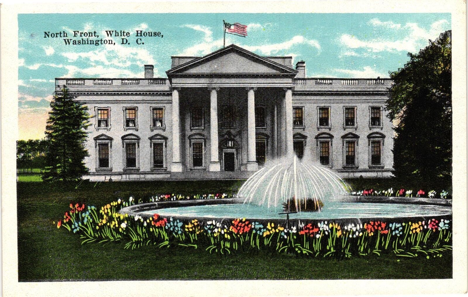 Vintage Postcard- North Front White House, Washington, DC