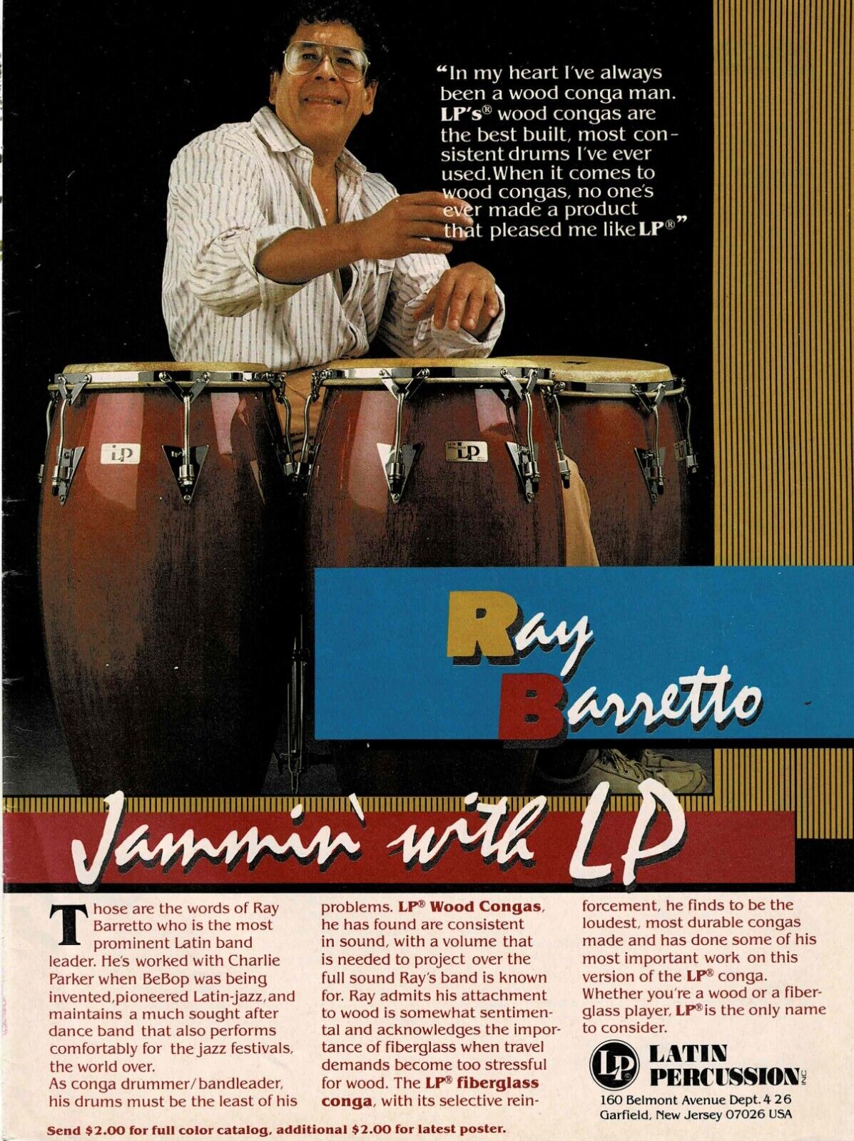 Latin Percussion - RAY BARRETTO - 1986 Print Advertisement