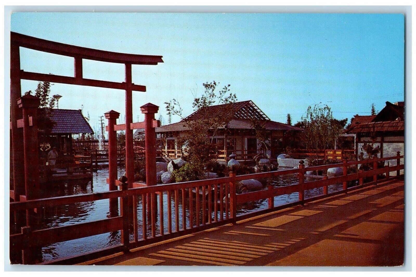 c1960's Japanese Deer Park Lake Red Torri Gate Buena Park California CA Postcard