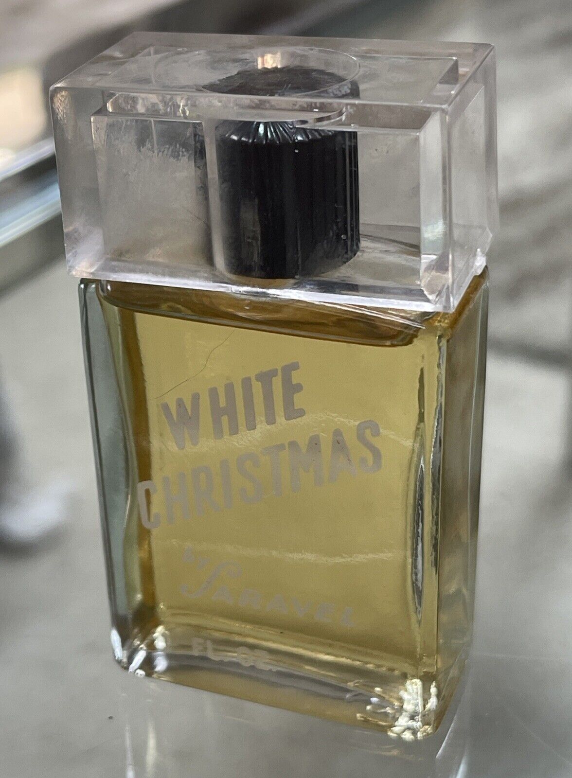 Vintage White Christmas Saravel Perfume 1 oz Splash Bottle Full Never Used