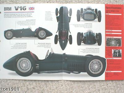 1949-1954 BRM V16 Grand Prix F1 SPEC SHEET/ Brochure