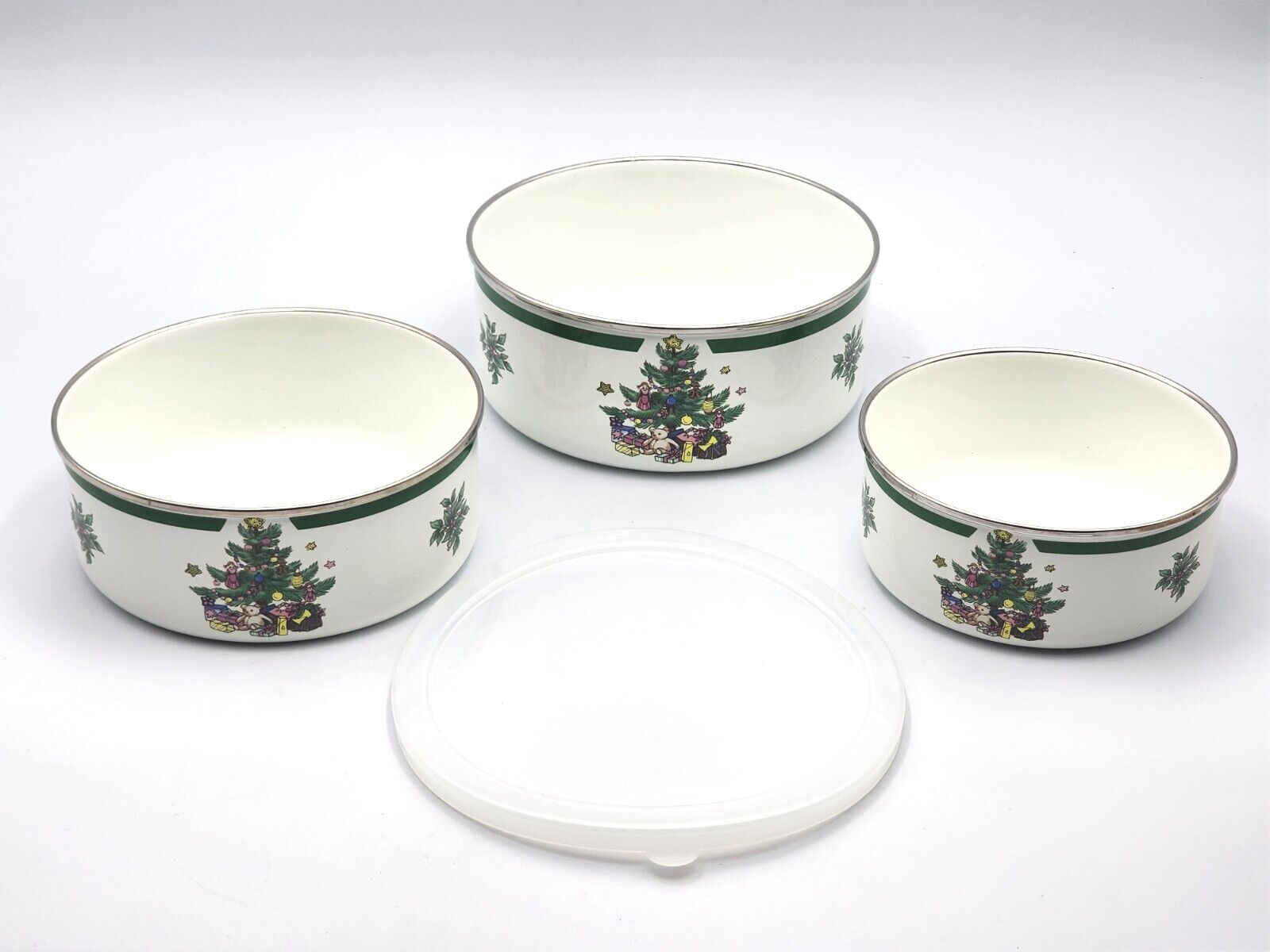 NIKKO Christmas Set of 3 XMAS Storage Bowls In Original Box 1 Lid FAST SHIPPING 