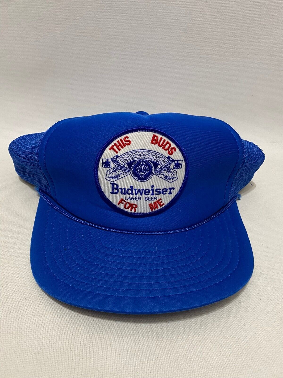 Vintage Budweiser This Buds For Me Snap Back Trucker Hat Beer One Size w/ Patch