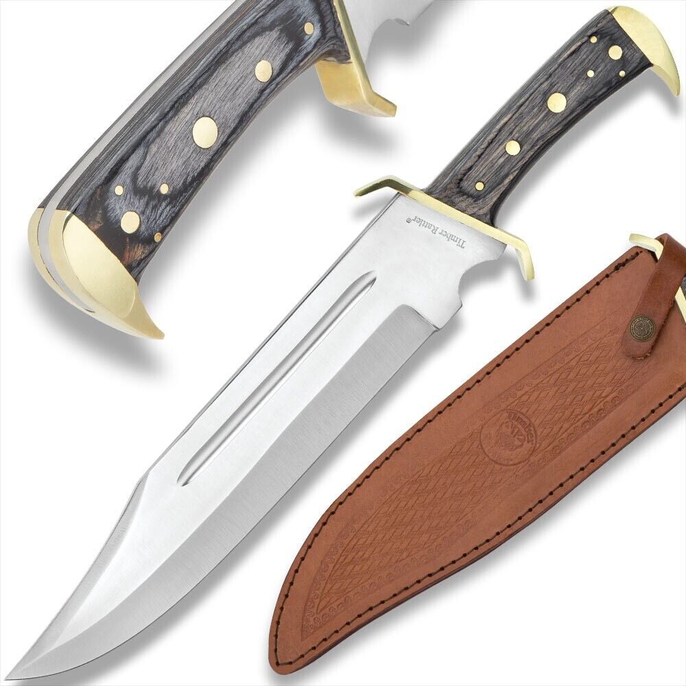 Timber Rattler Western Outlaw Bowie Knife Full Tang with Sheath | 16.5” Length