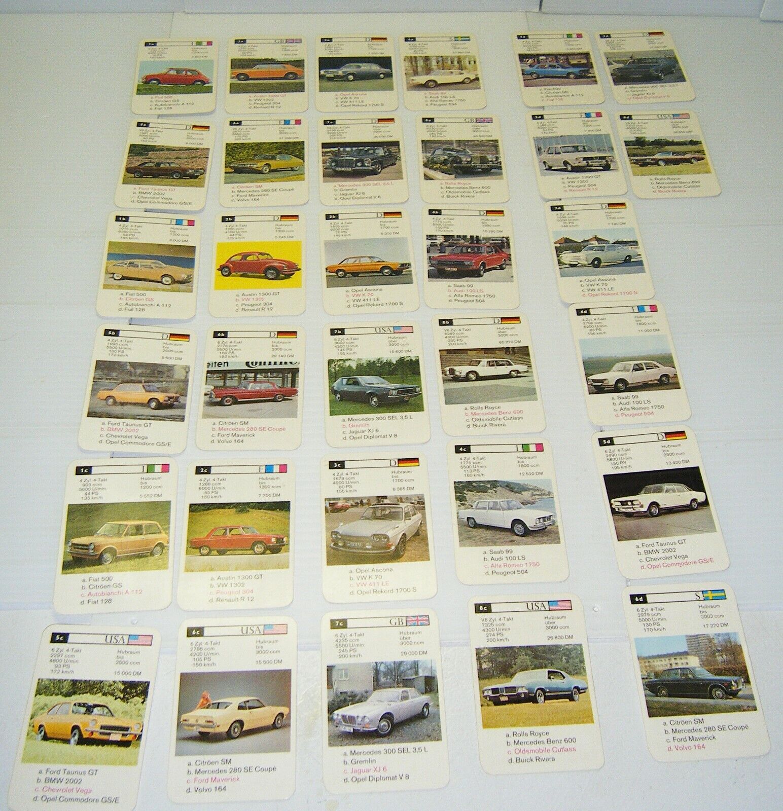 Vintage Rare Foreign and Domestic Auto cards. 