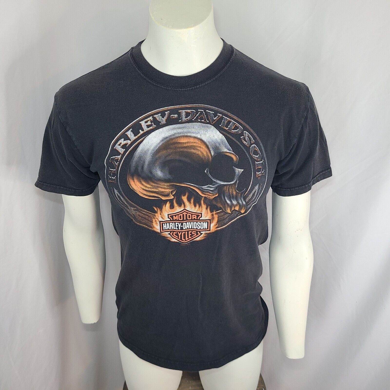 Harley Davidson Motorcycles Mens Black Graphic Tshirt sz Medium M Hoosier