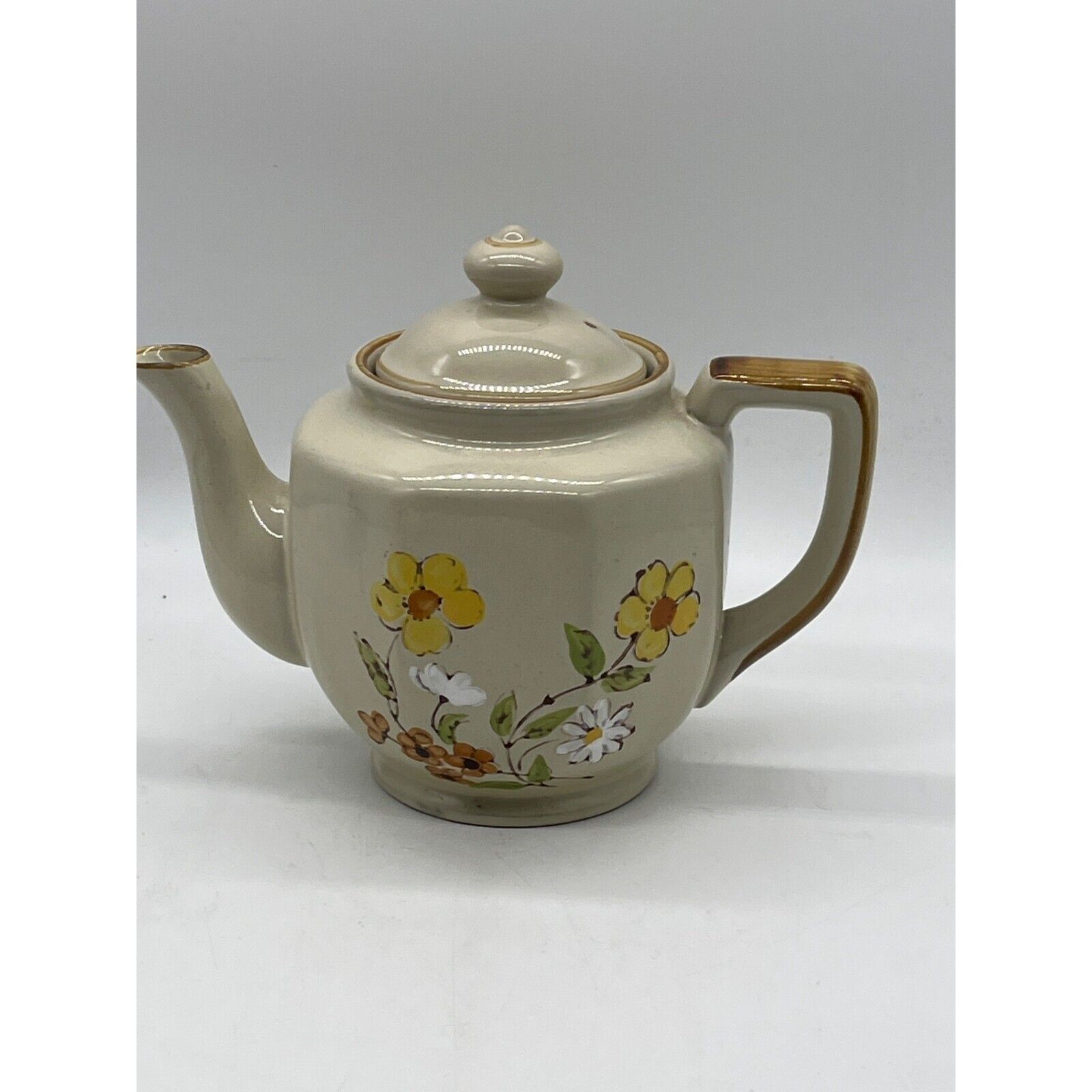 Vintage JI Stonecrest Stoneware Teapot Pamela Korea Floral 206