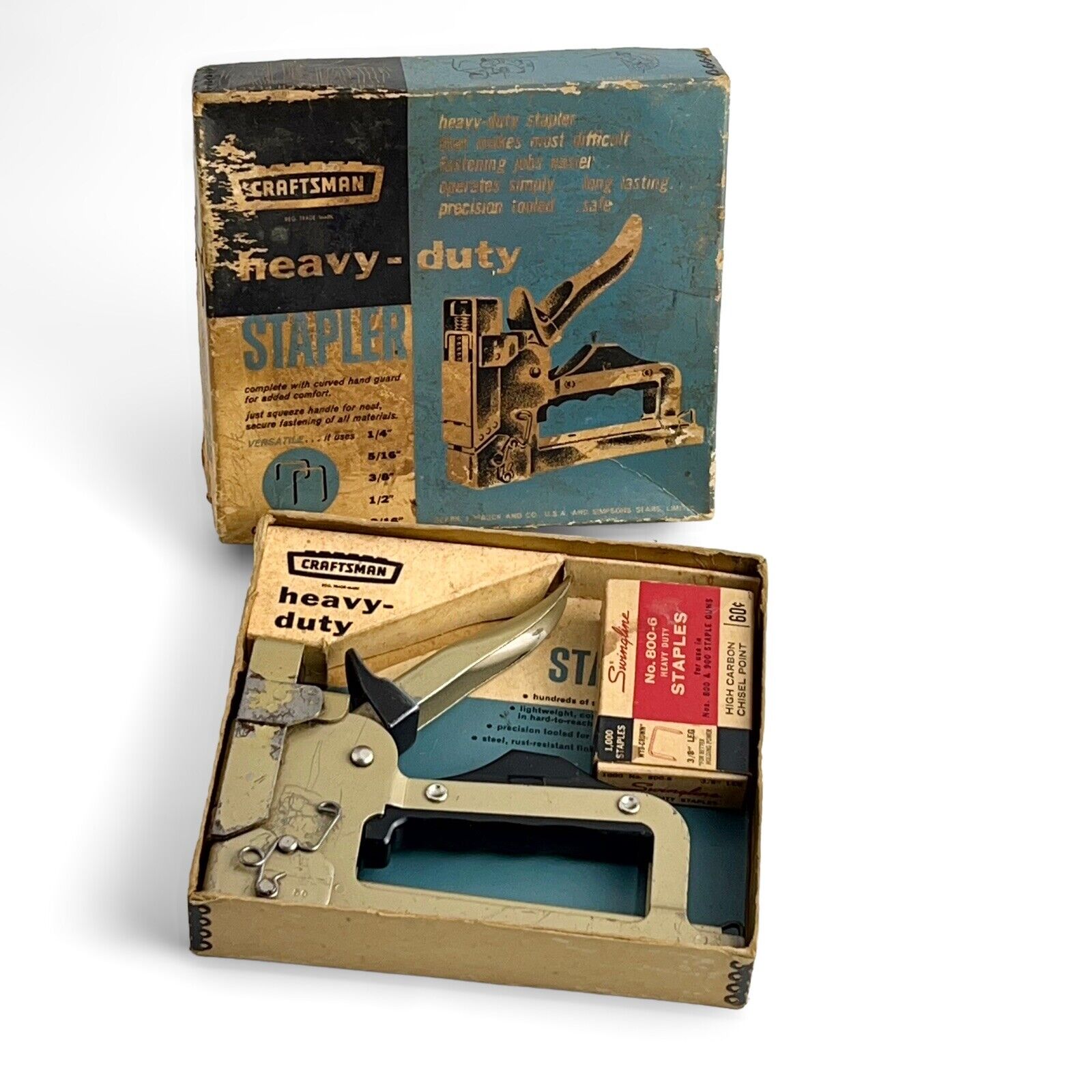 Vintage Craftsman Gun Tacker-Stapler Heavy Duty Sold By Sears + Vintage Staples
