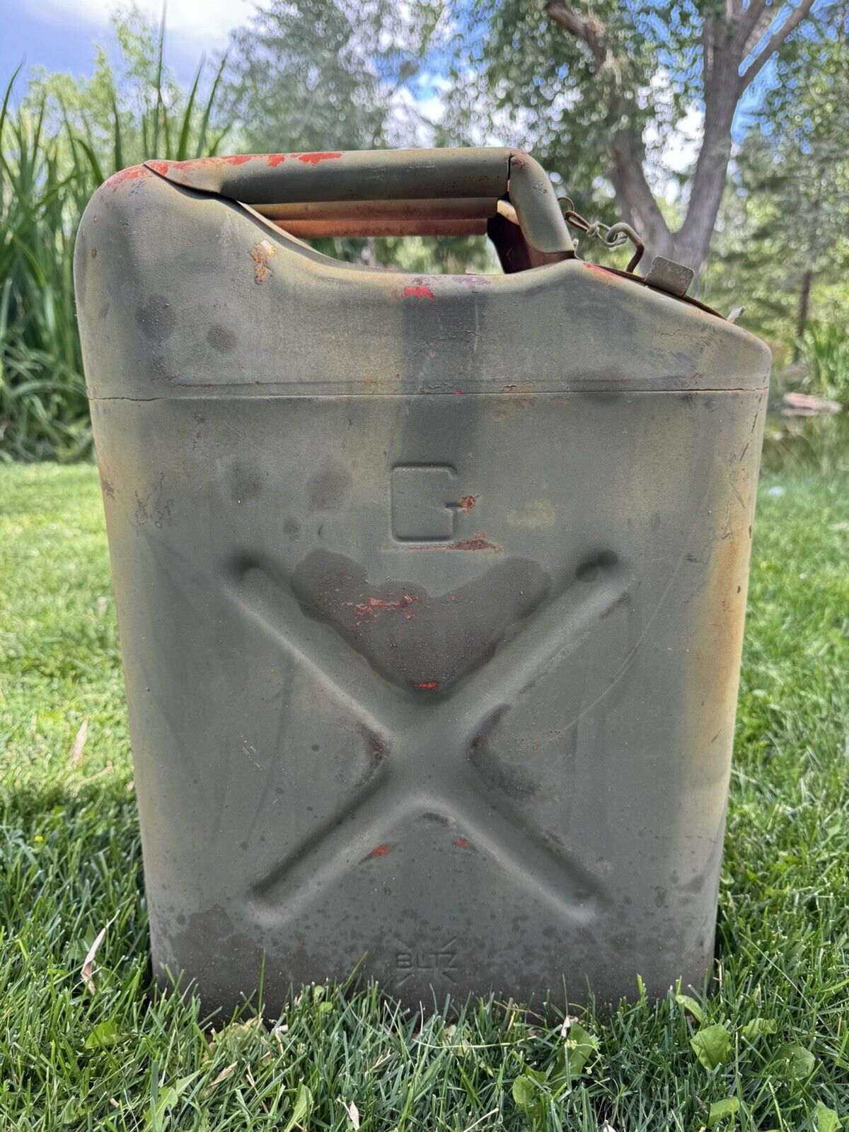 Vintage USMC Jerry Can,  5 Gal, 20-5-84, From Fenn Jeep