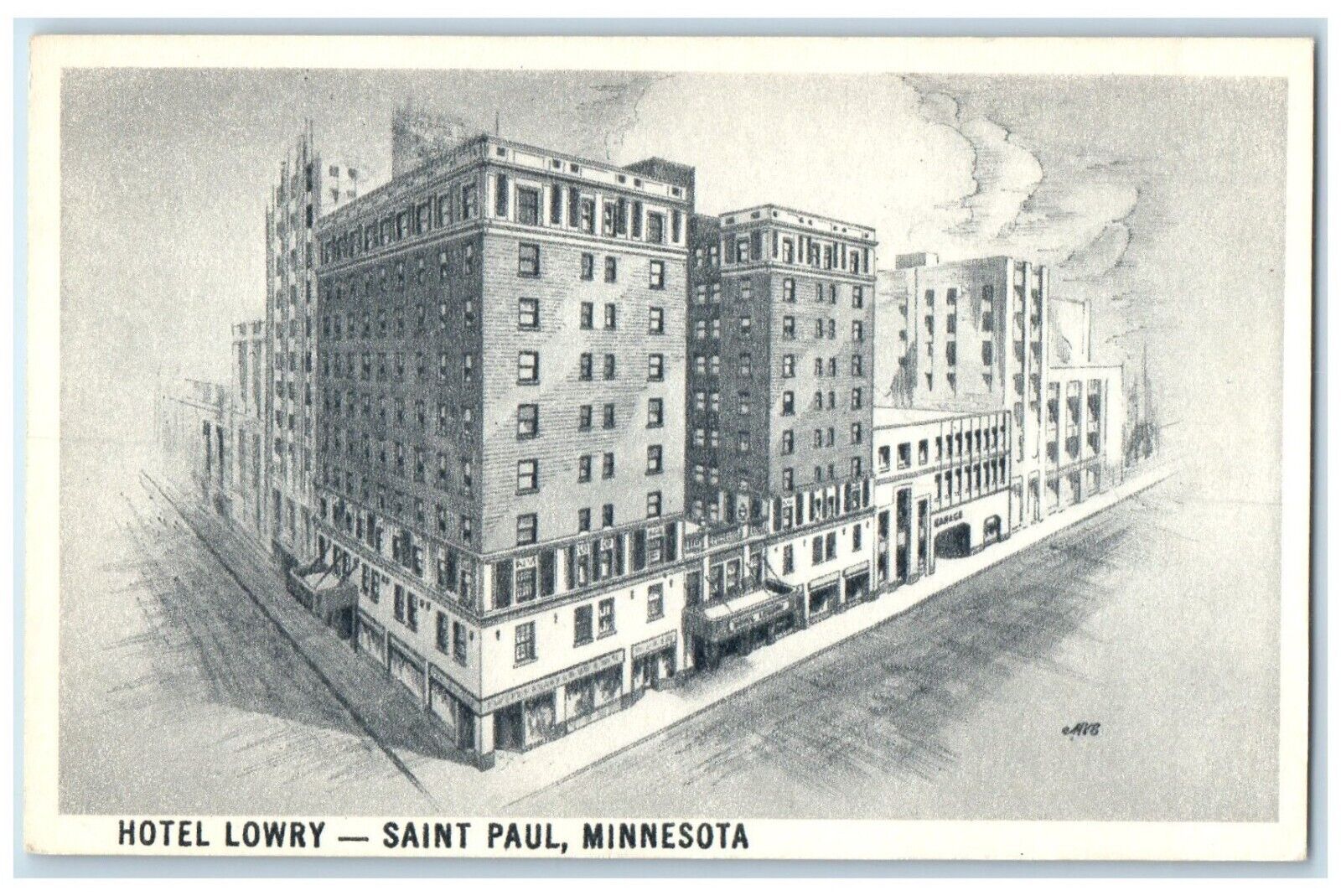 c1910\'s Hotel Lowry Building Street View Saint Paul Minnesota MN Postcard