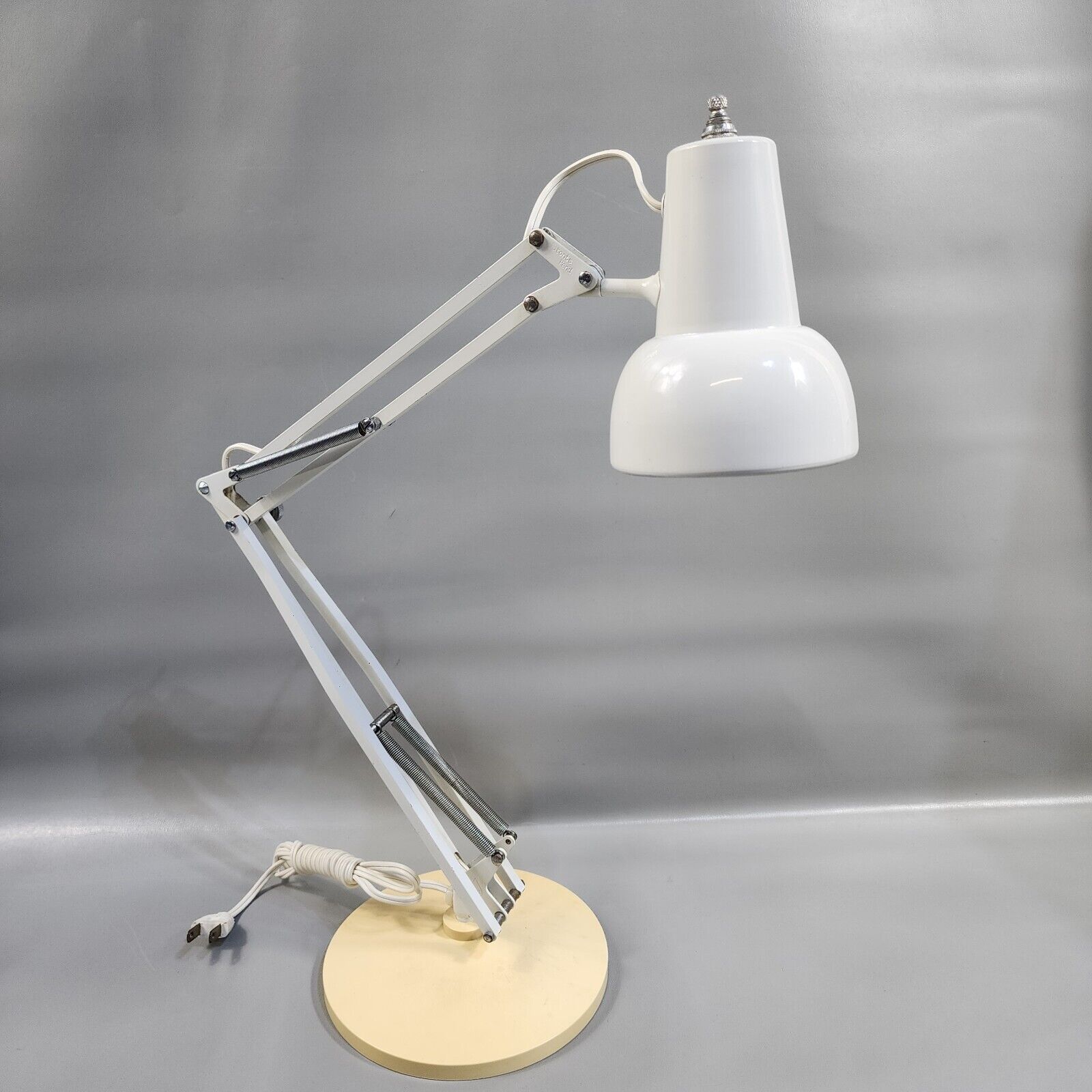 Vintage Luxo Desk Lamp Articulating White Adjustable Weighted Base Mid Century