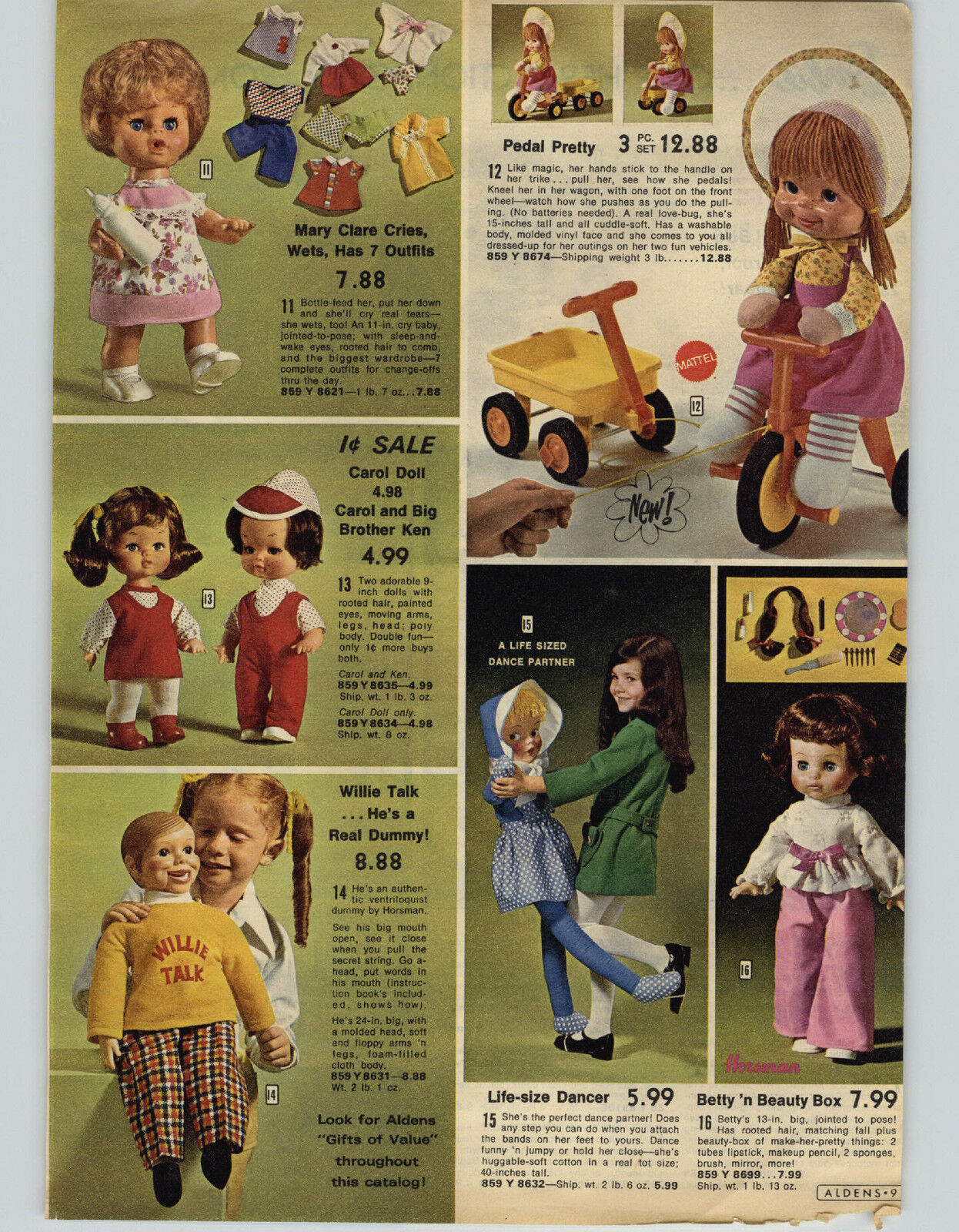 1974 PAPER AD Doll Mary Clare Horsman Willie Talk Barbie Beach Bus Jet Camping