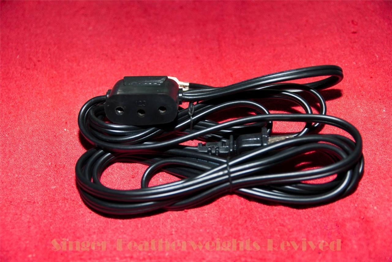 NEW SINGER SEWING MACHINE DOUBLE LEAD POWER CORD (FEATHERWEIGHT)