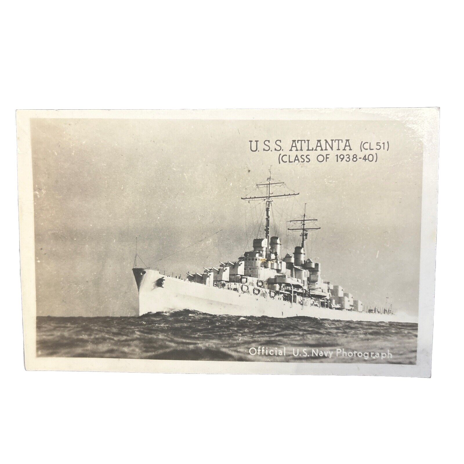 Real Picture Postcard RPPC  Real Picture Postcard USS Atlanta Navy Photograph
