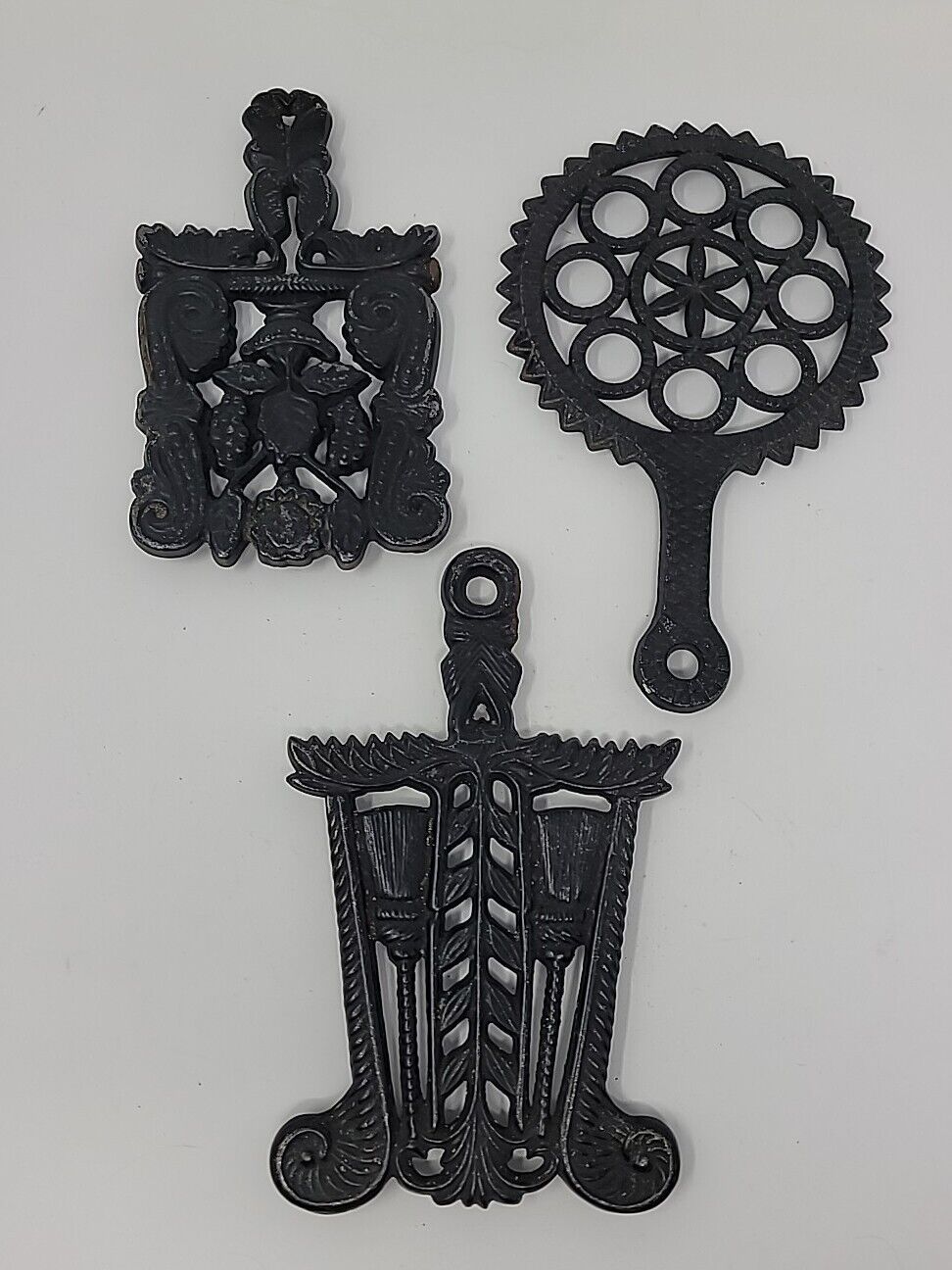 3 Vintage Cast Iron Trivets From Japan