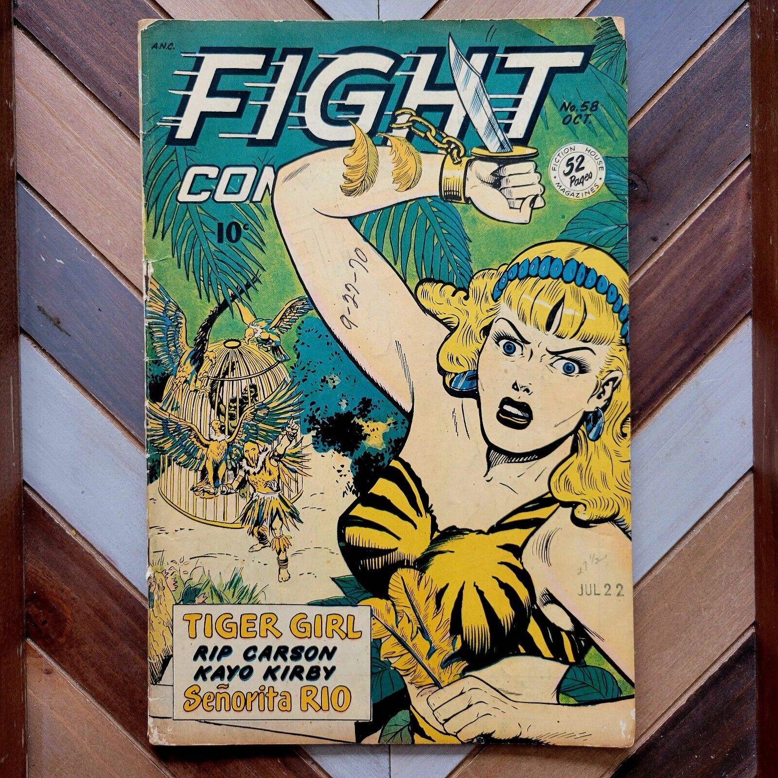 FIGHT COMICS #58 VG (Fiction House 1948) Scarce PRE-CODE / TIGER GIRL 1st Print