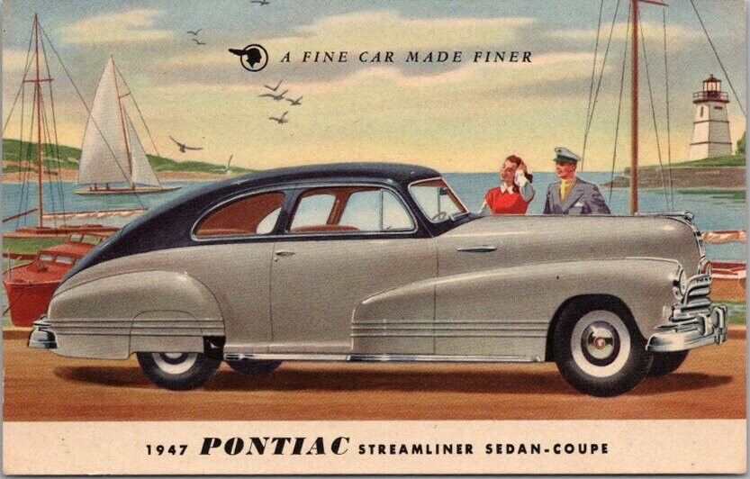 Vintage 1947 PONTIAC Automobile Advertising Postcard 