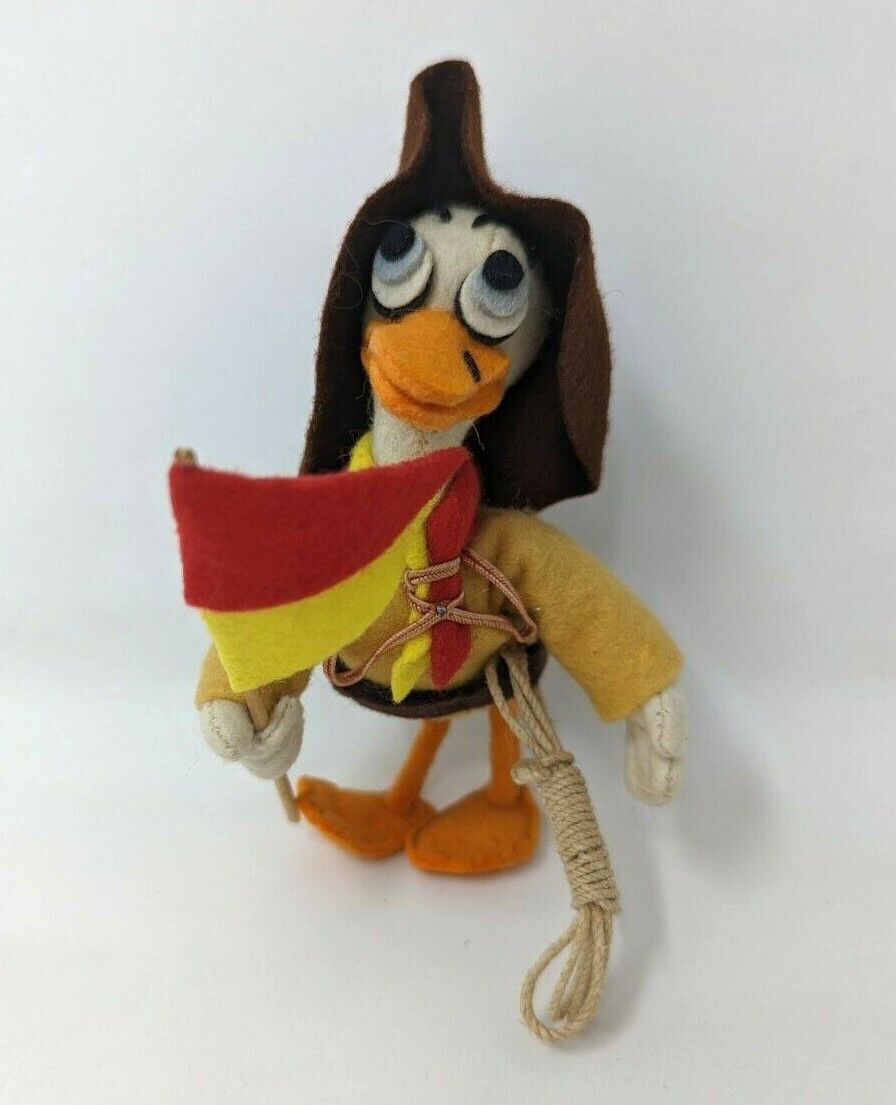 Rare VTG Lenci? Donald Duck Scout Leader Ranger Felt Wire Doll Toy Ornament KP21