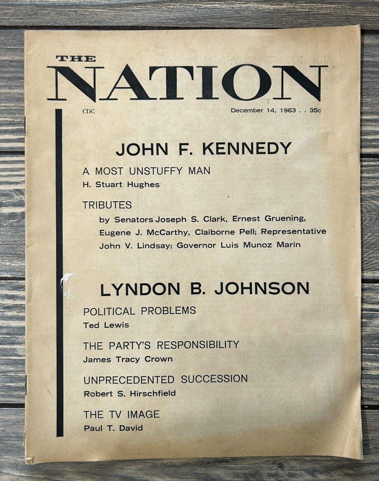 Vintage December 14 1963 The Nation Paper John F Kennedy