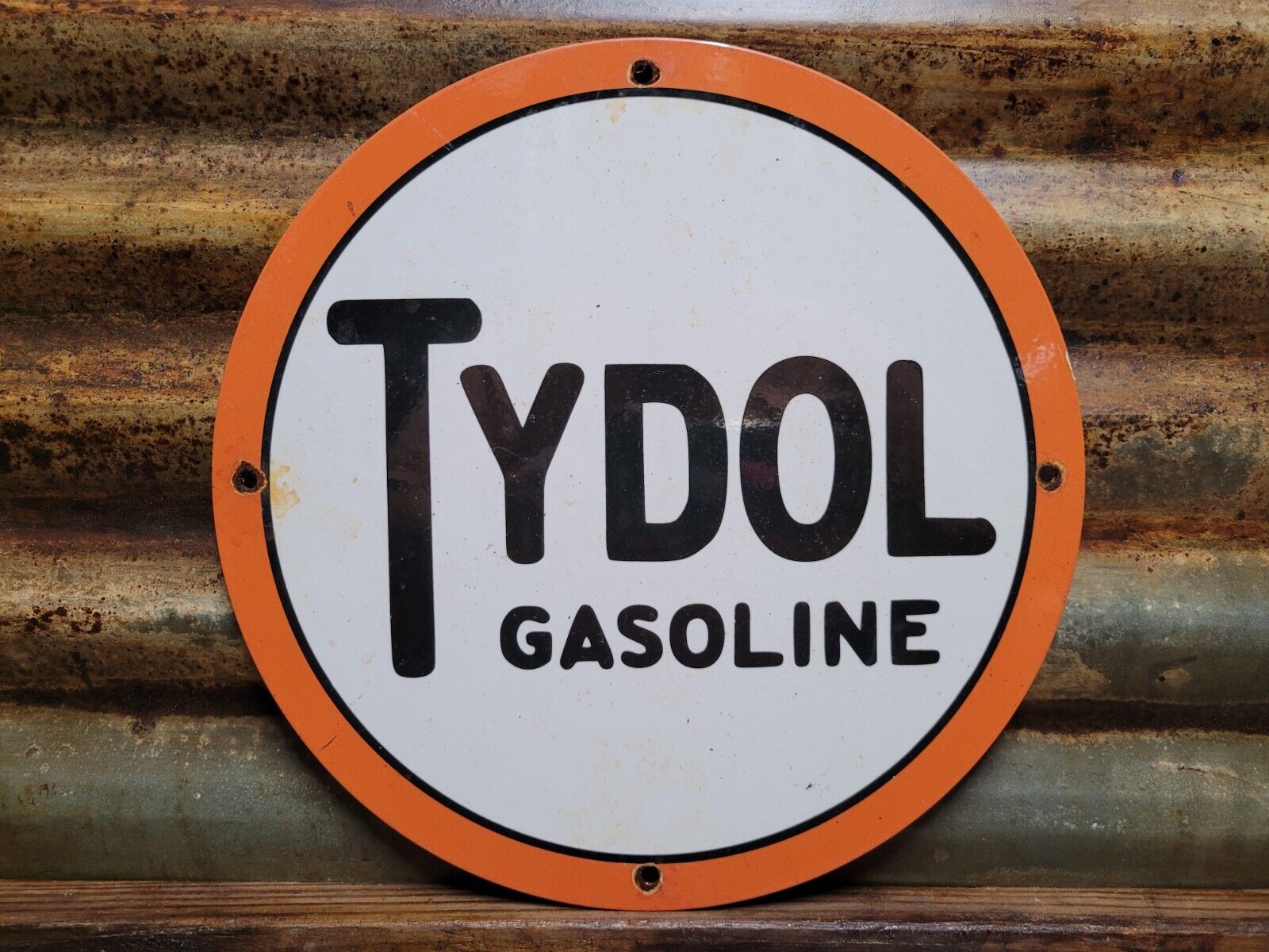 VINTAGE TYDOL GASOLINE PORCELAIN SIGN GAS STATION PUMP PLATE SERVICE GARAGE