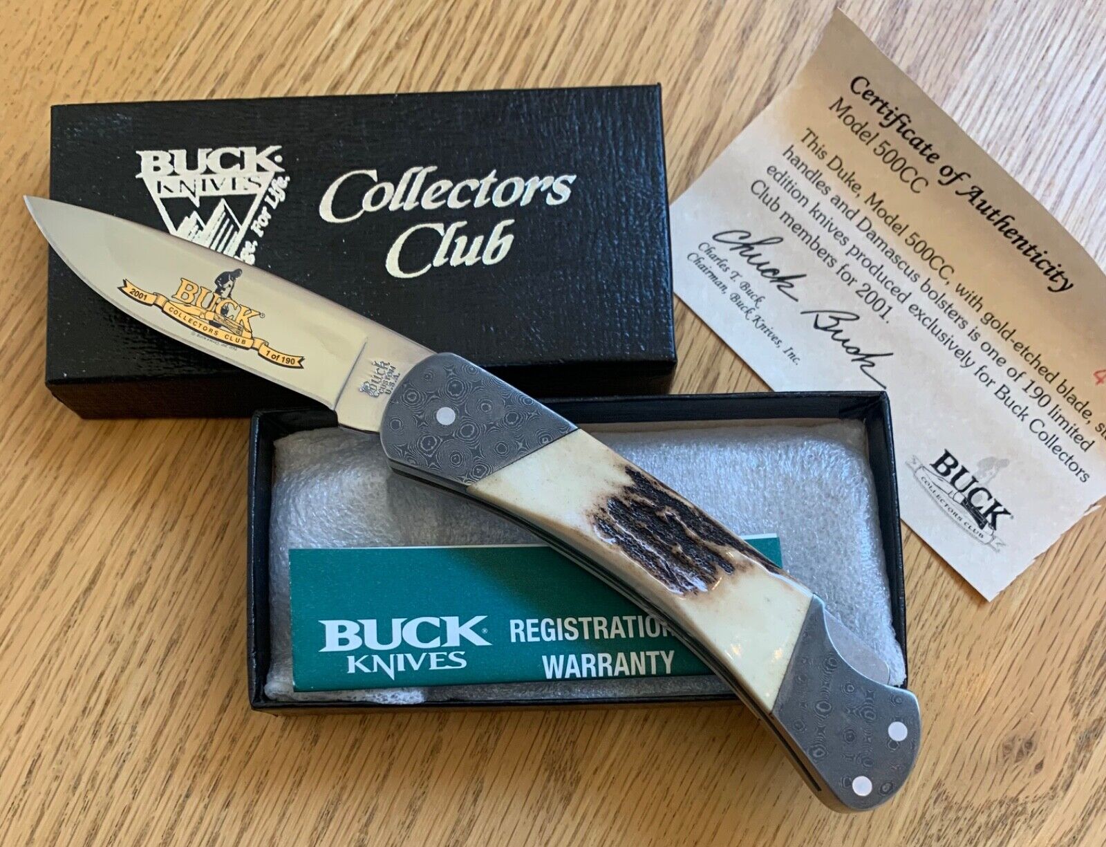 RARE BUCK BCCI 500 STAG DAM DUKE KNIFE NEVER USED IN BOX D22