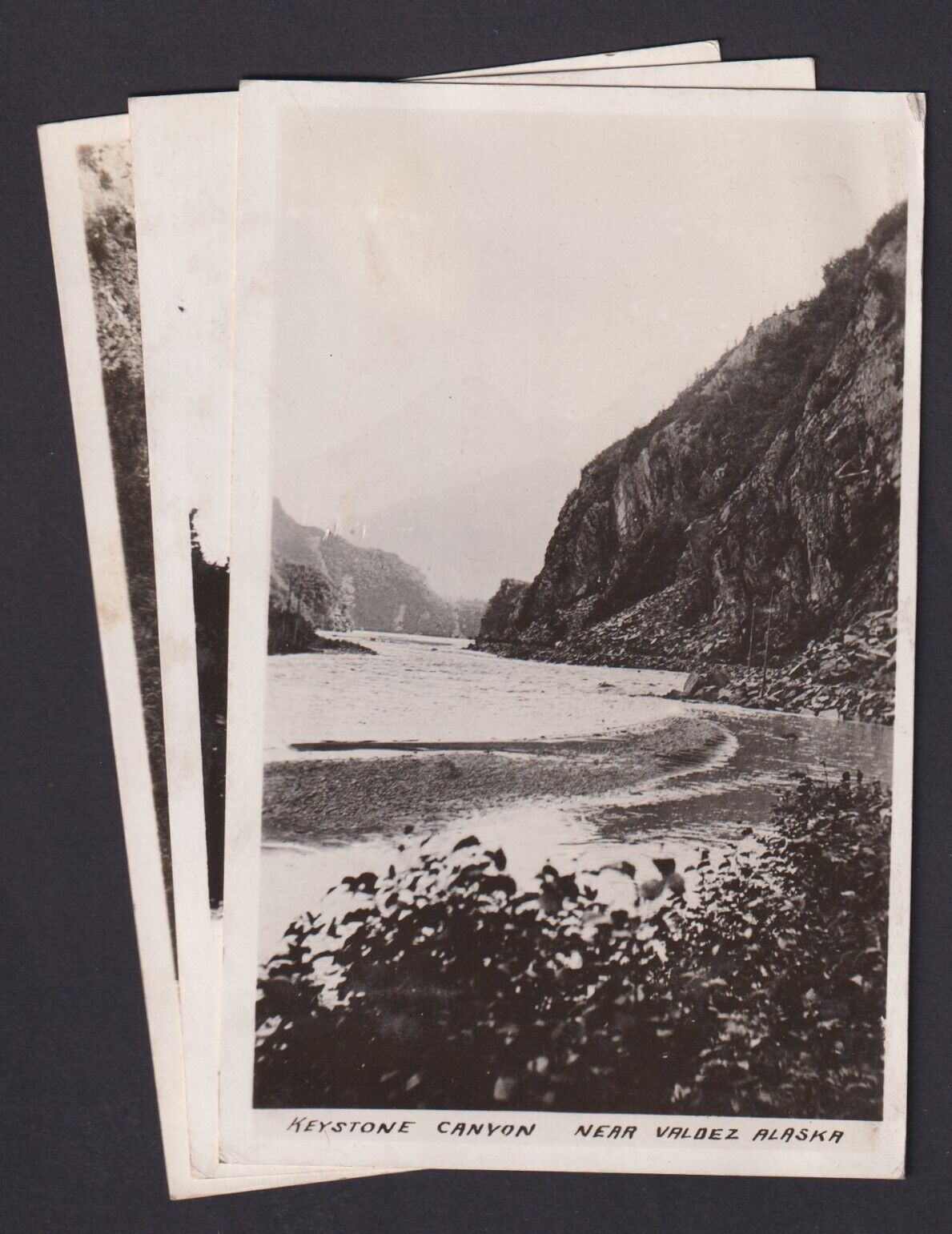 3 RPPC Postcards Keystone Canyon Near Valdez Alaska c 1910-1915