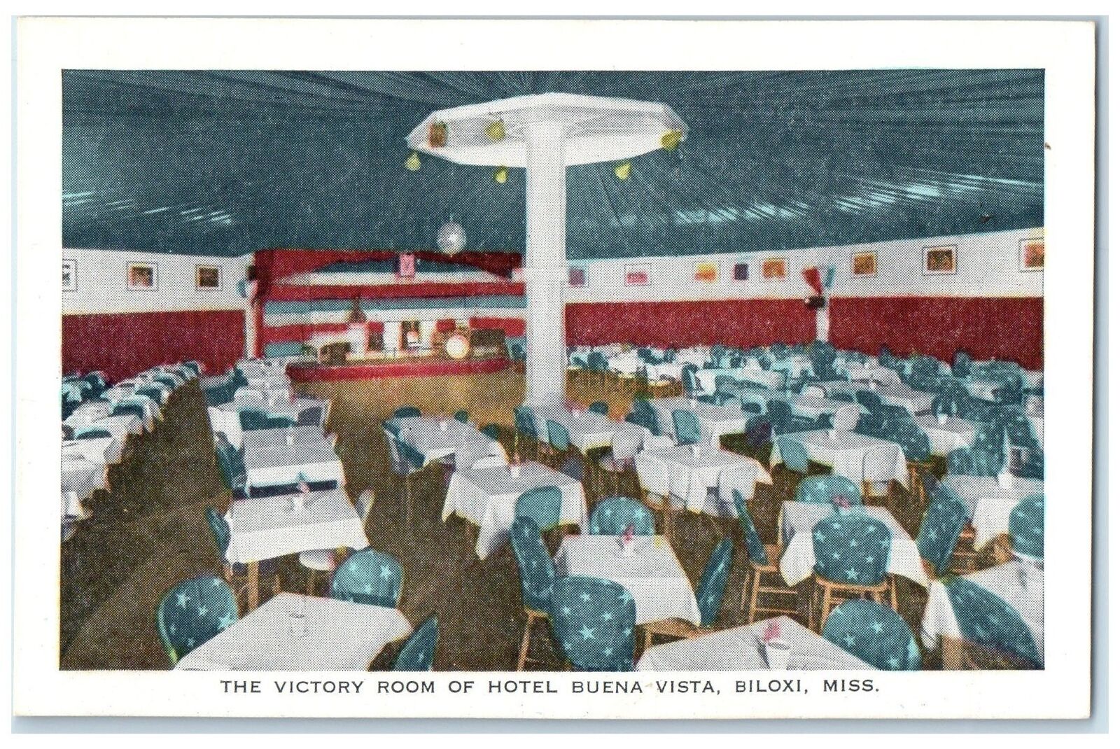 c1940s Victory Room Of Hotel Buena Vista Biloxi Mississippi MS Unposted Postcard
