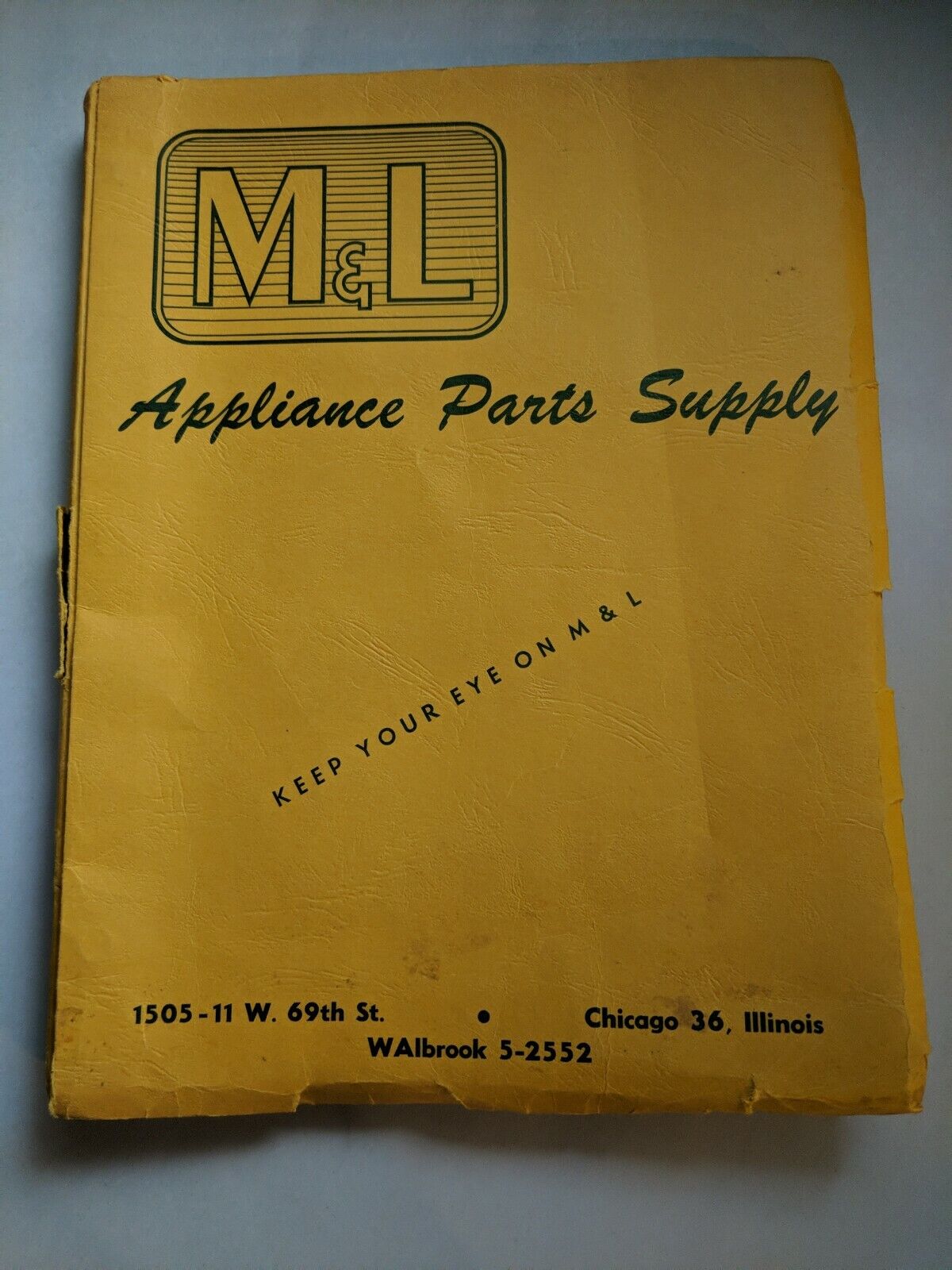 Vintage M&L Appliance Parts Supply Catalog Chicago 1967-1968 