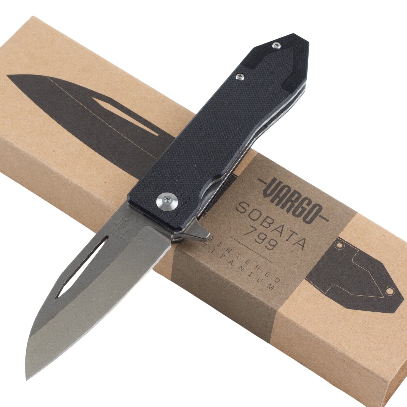 Vargo Sobata 799 Titanium Ceramic Blade Framelock Folding Pocket Knife VR501 G10