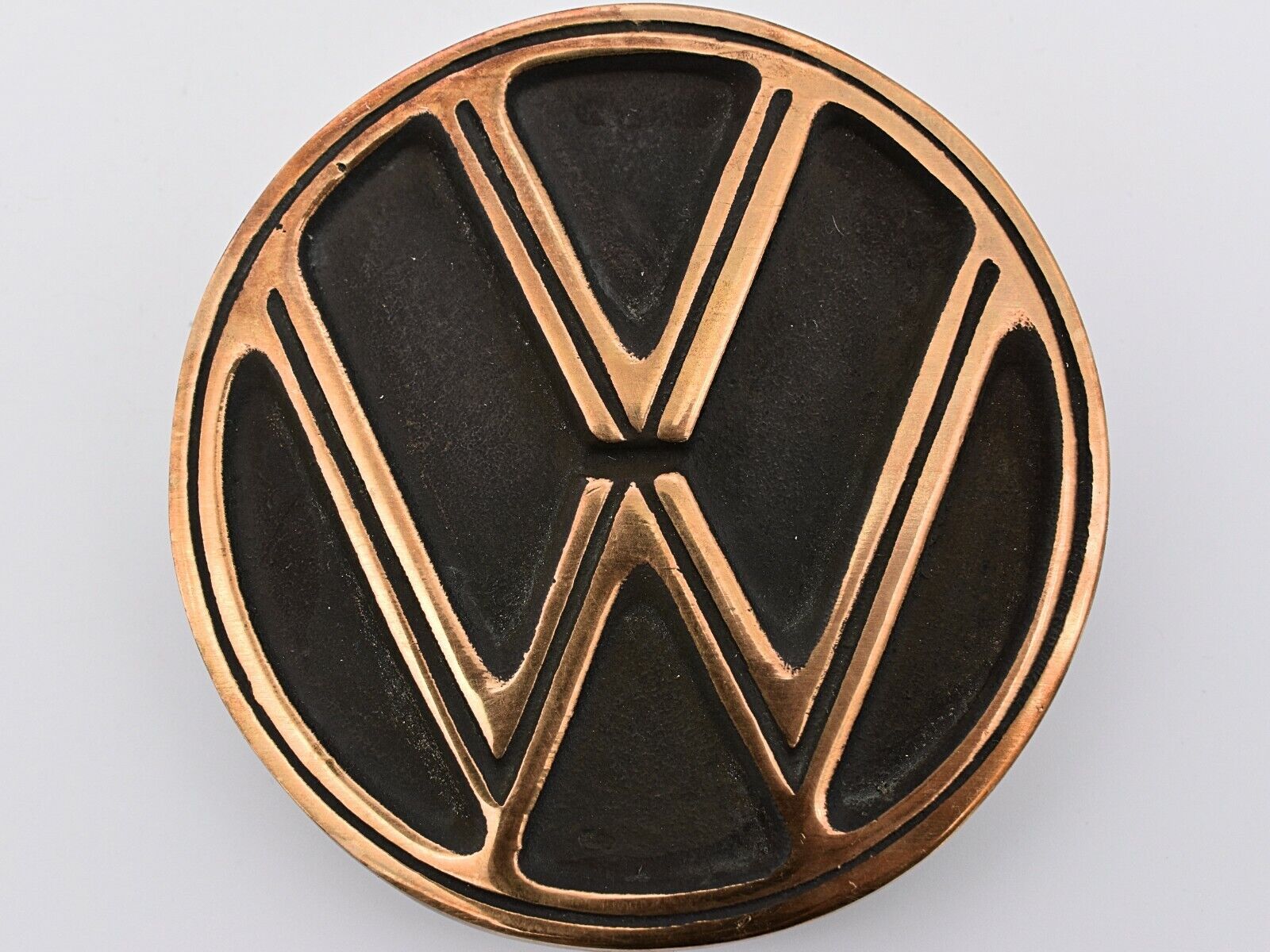 VW Volkswagen VW Bus Bug Solid Brass UB 1970s Vintage Belt Buckle