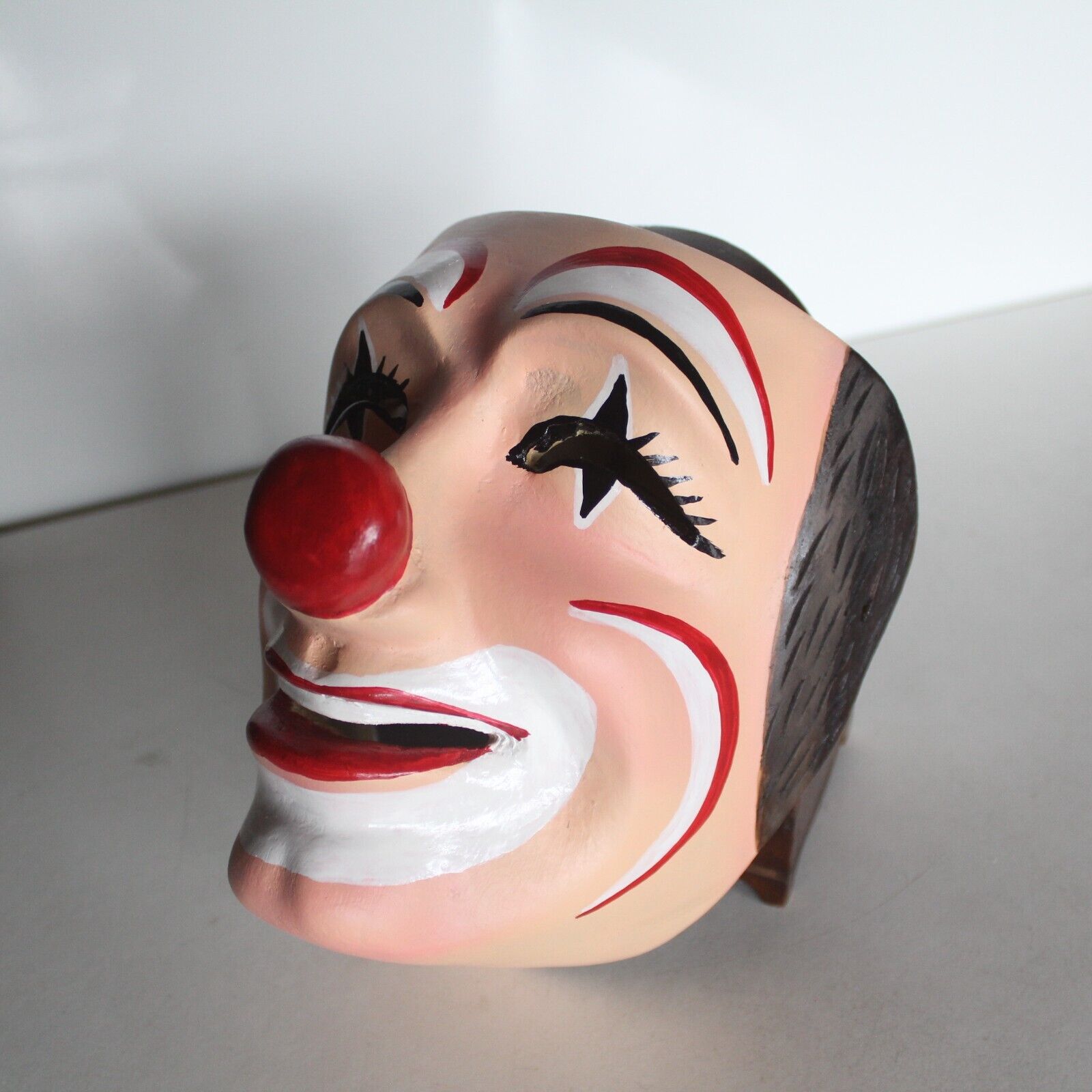 Children’s Clown Mask.  Wood, carved, Handmade,  Handcraft,  Mexican