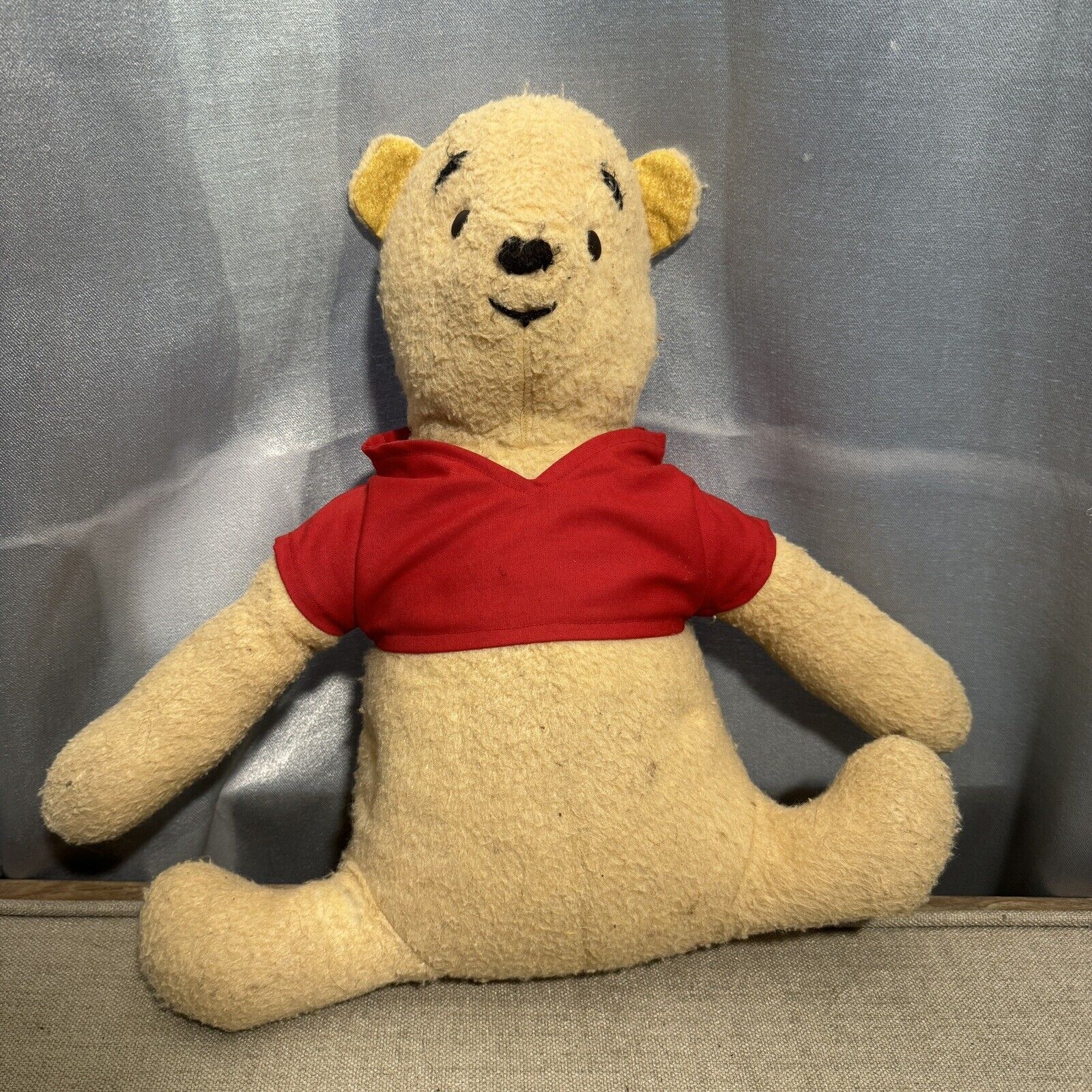 Vintage Winnie The Pooh Plush Yellow 15” In. Soft Old Collectible Rare