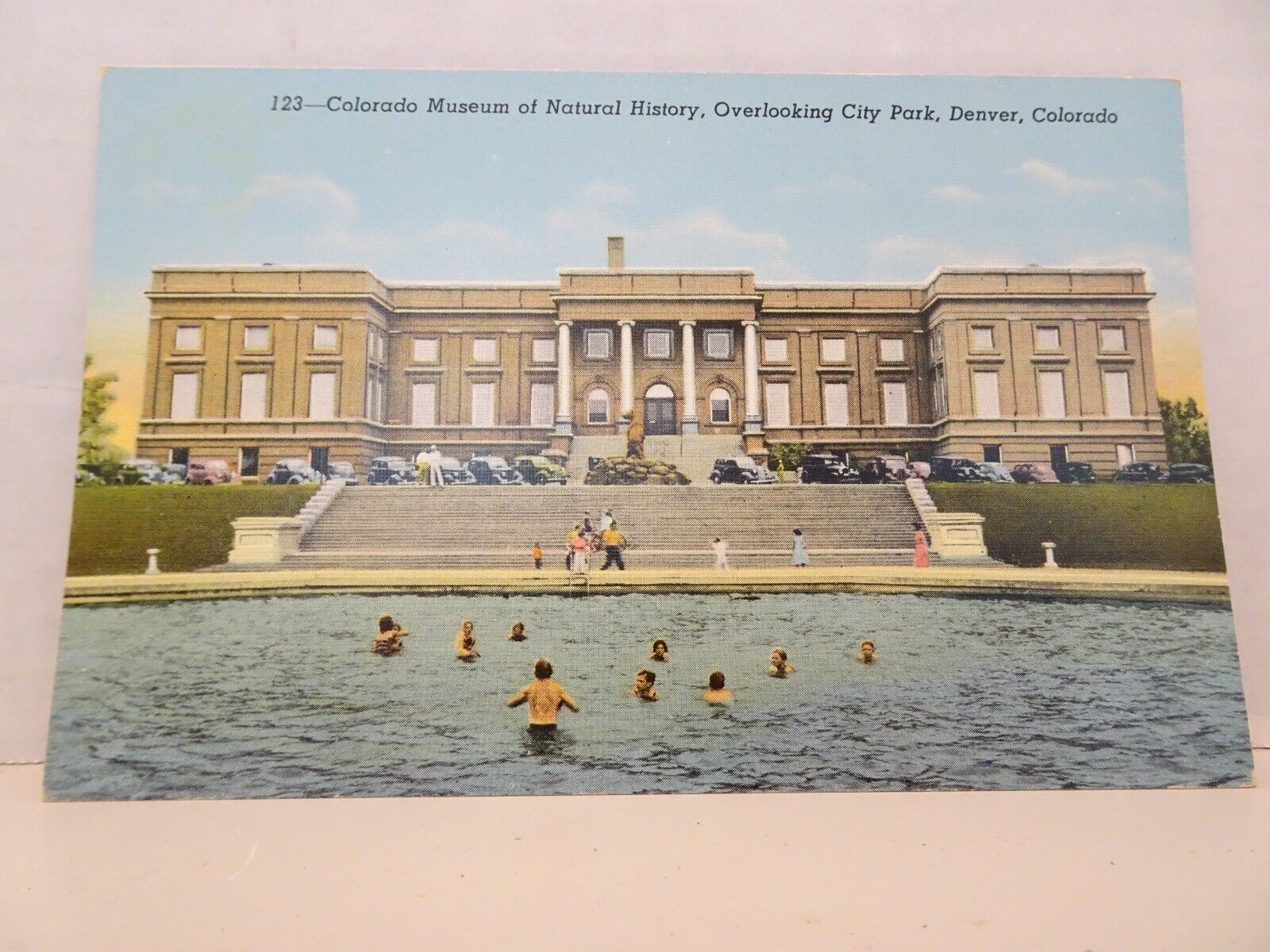 Vintage Postcard Colorado Museum Natural History City Park Denver Linen Unposted