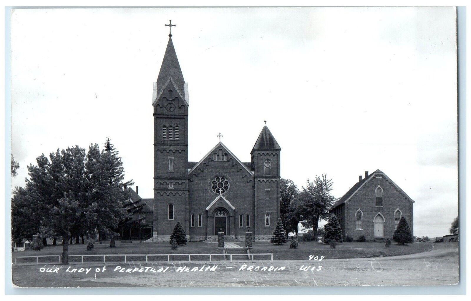 c1940\'s Our Lady Of Perpetual Health Arcadia Wisconsin WI RPPC Photo Postcard