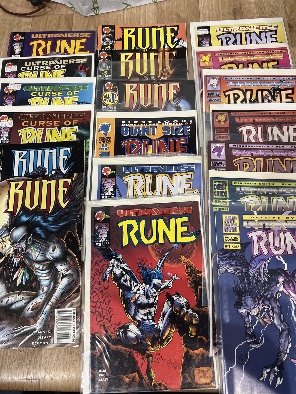 Rune 1-9 VF/NM Avg complete series Giant-Size Ultraverse Lot Of 18 Curse