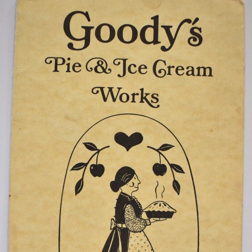 Vintage 1980s Goody\'s Pie Shop Ice Cream Works Restaurant Menu St Louis Missouri