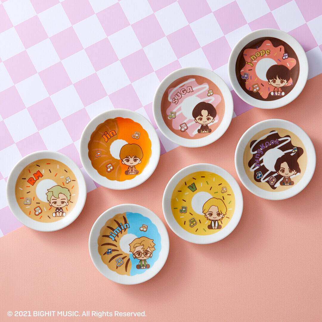 BTS Tiny Tan Ichiban Kuji Lottery Dynamite Donut Design Plate 7set NEW F/S