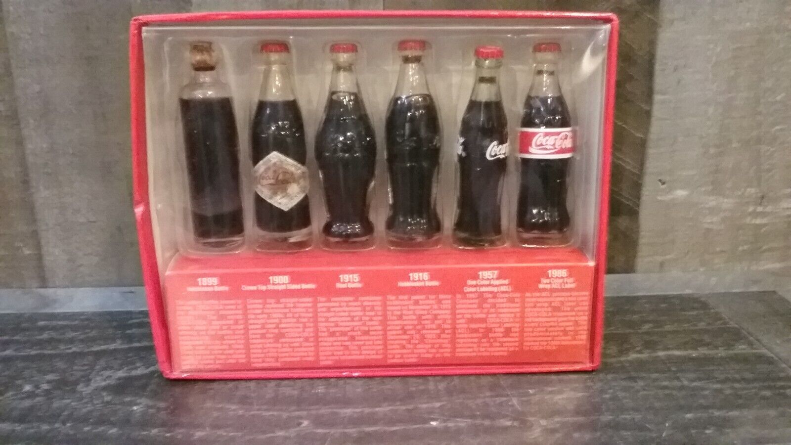Evolution Of The Coca-cola Contour Bottle Vintage Mini Coke Display Set of 6 New