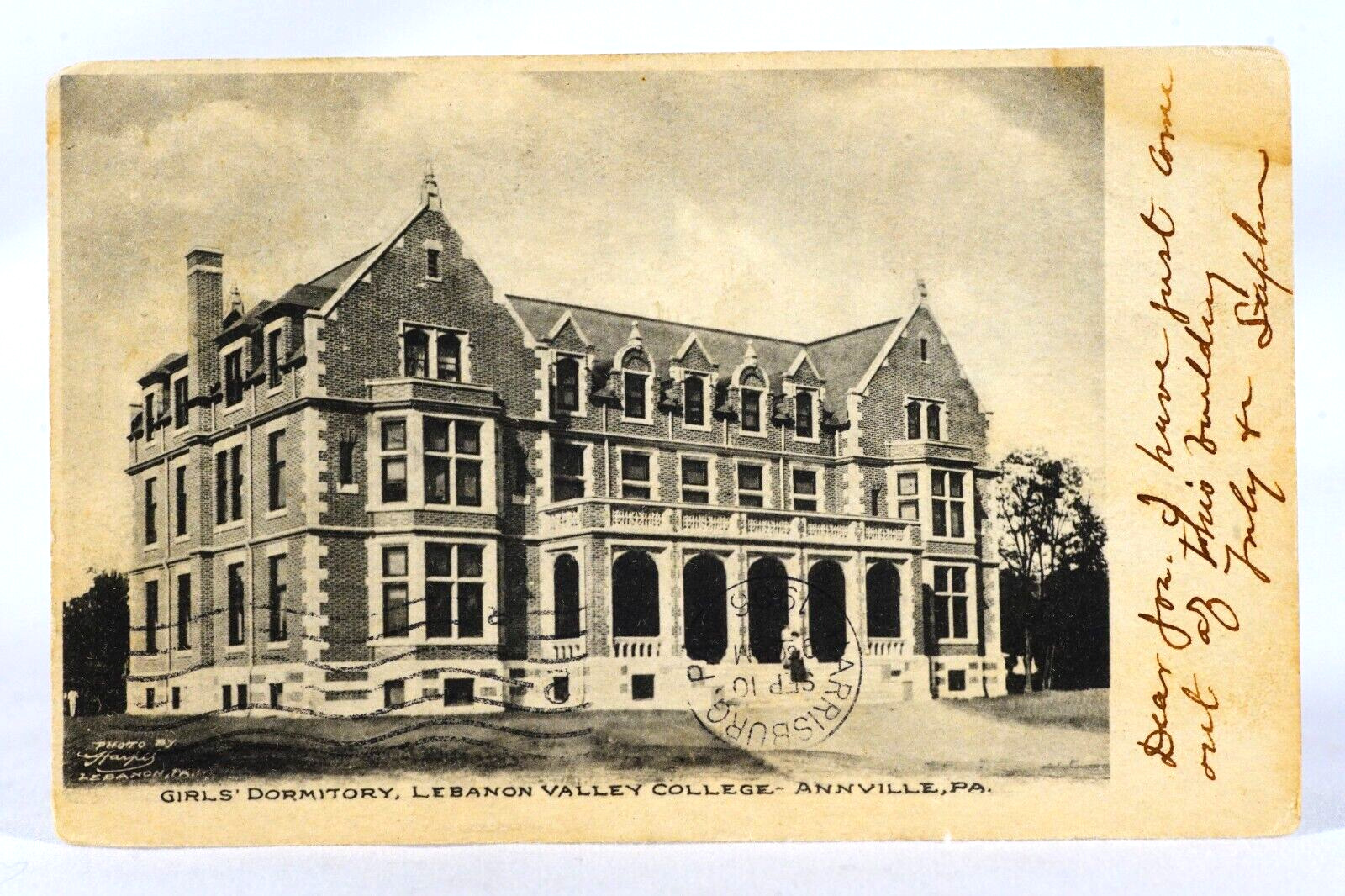1906 Annville PA Lebanon Valley College Girls Dormitory Building Postcard