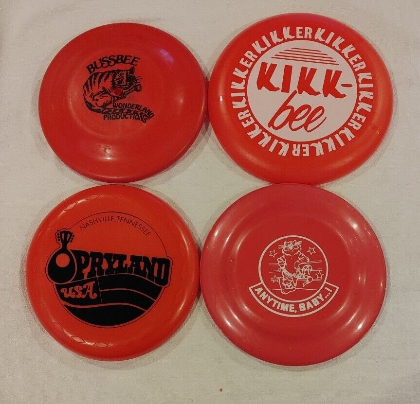 Lot of 4 Vintage Frisbees Discs Advertising Opryland Bussbee Killer B\'s Anytime