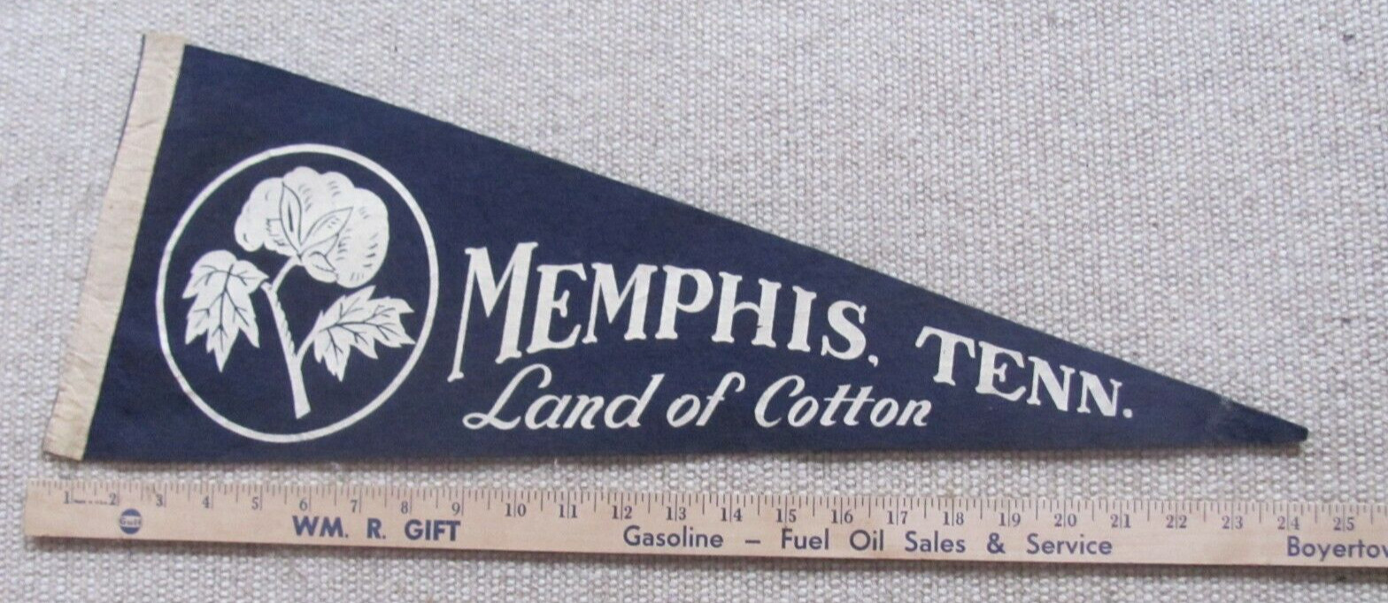 Vintage Memphis Land of Cotton Felt Pennant 23.5” 