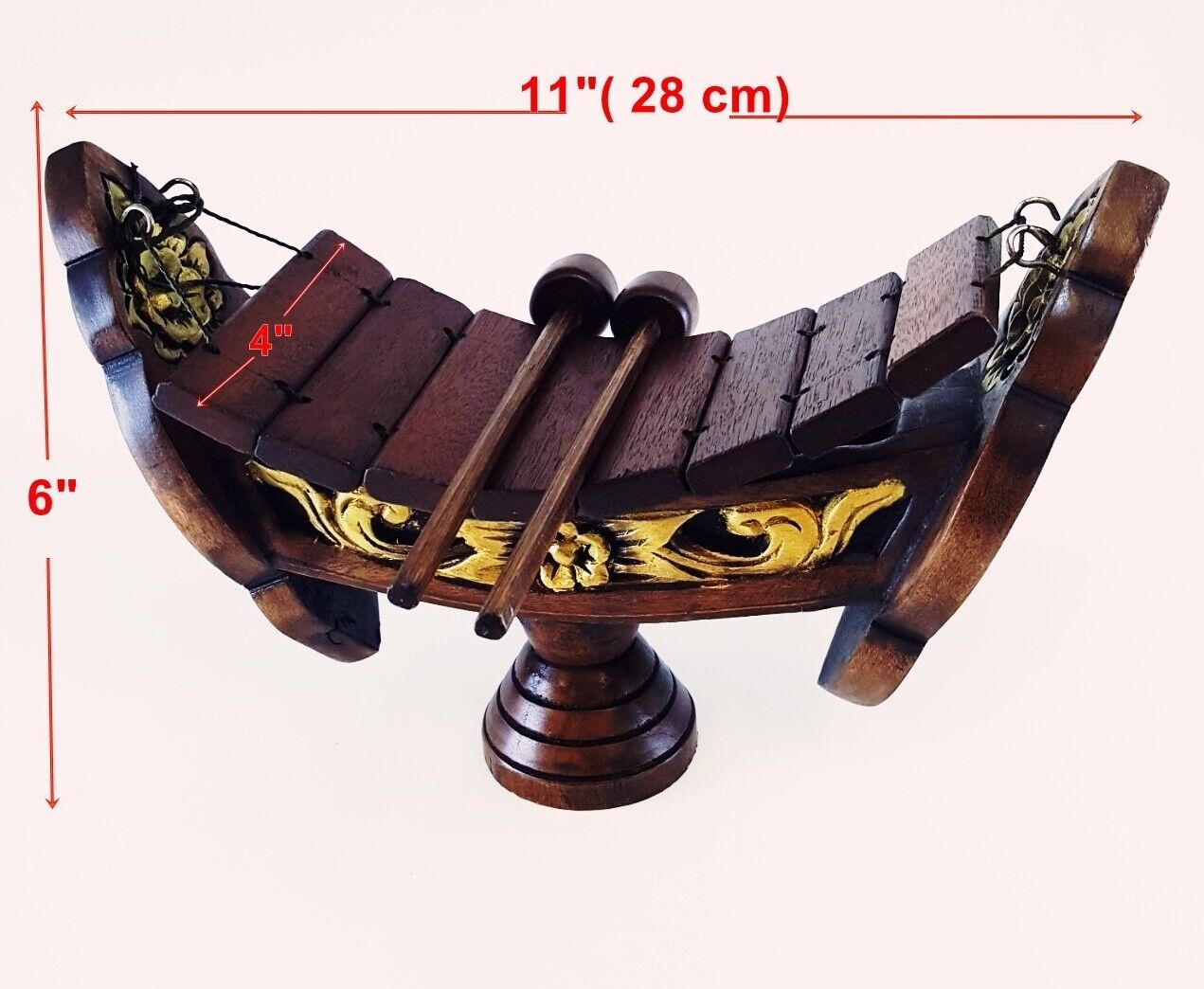28 cms Teak Wood  Xylophone Model(Ranat)Thai Music Instrument Home Decor