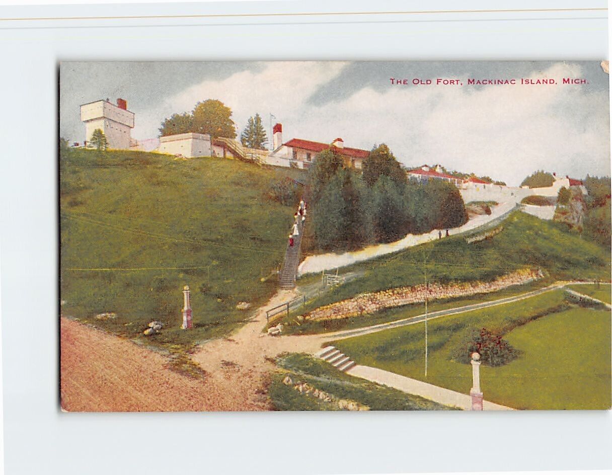 Postcard The Old Fort Mackinac Island Michigan USA