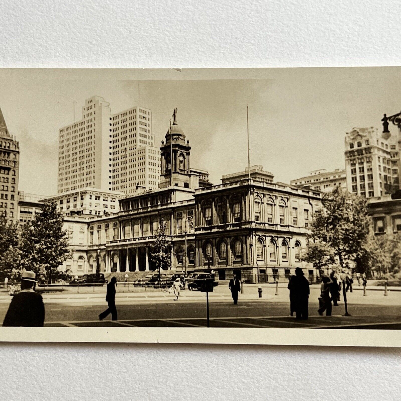 Vintage RPPC Real Photograph Postcard City Hall NY Purchased Empire State